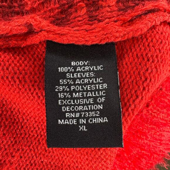 NWT 33 Degrees Flamingo Sequin Pom Pom Bell Ugly Christmas Sweater Womens Sz XL - Picture 7 of 8